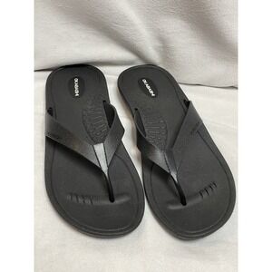 Okabashi Maui Black Surf‎ Flip Flops Sandals Womens M/L NEW